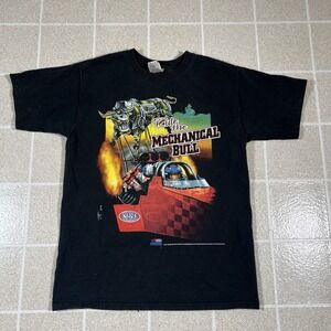 Vintage NHRA Drag Racing Ride The Mechanical Bull Tshirt Size M